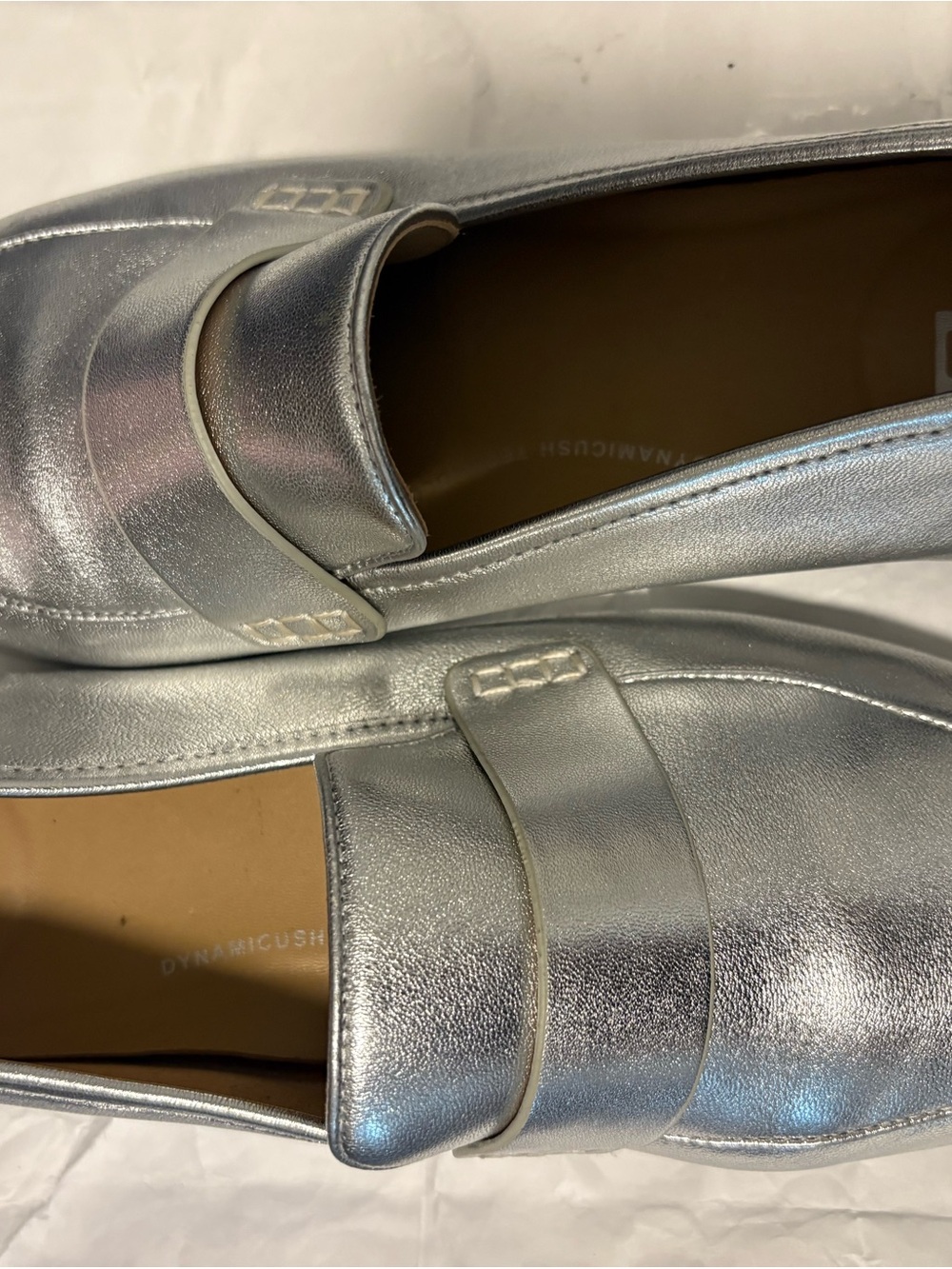 Fitflop Metallic Silver Penny Loafers